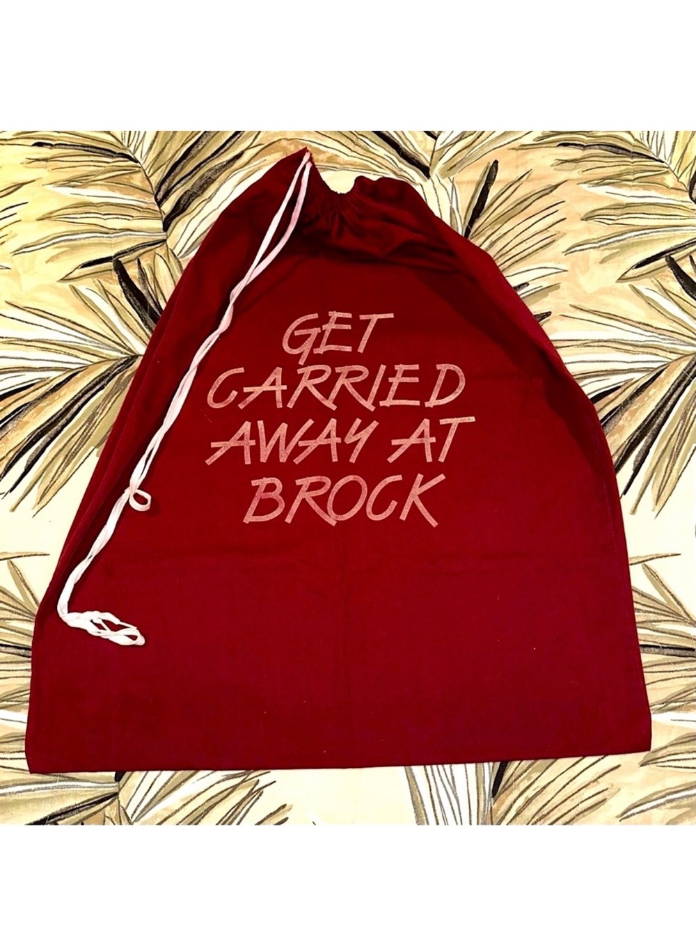 NWOT Early 90s Brock University Drawstring Cloth Laundry Bag or Dust Bag Merch